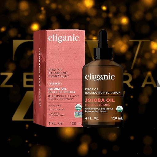 Cliganic Organic Jojoba Oil, 100% Pure (4oz) | Moisturizing for Face, Hair, Skin & Nails
